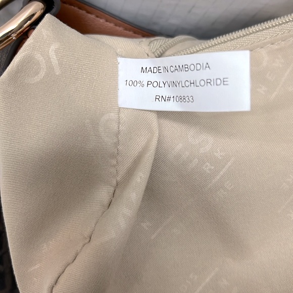 Jones New York Signature Handbag Purse Brown Monogram Pattern Faux Leather - Picture 8 of 11